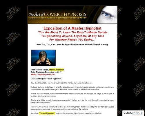 The Art Of Covert Hypnosis - Massive Commissions - Extreme Conversions